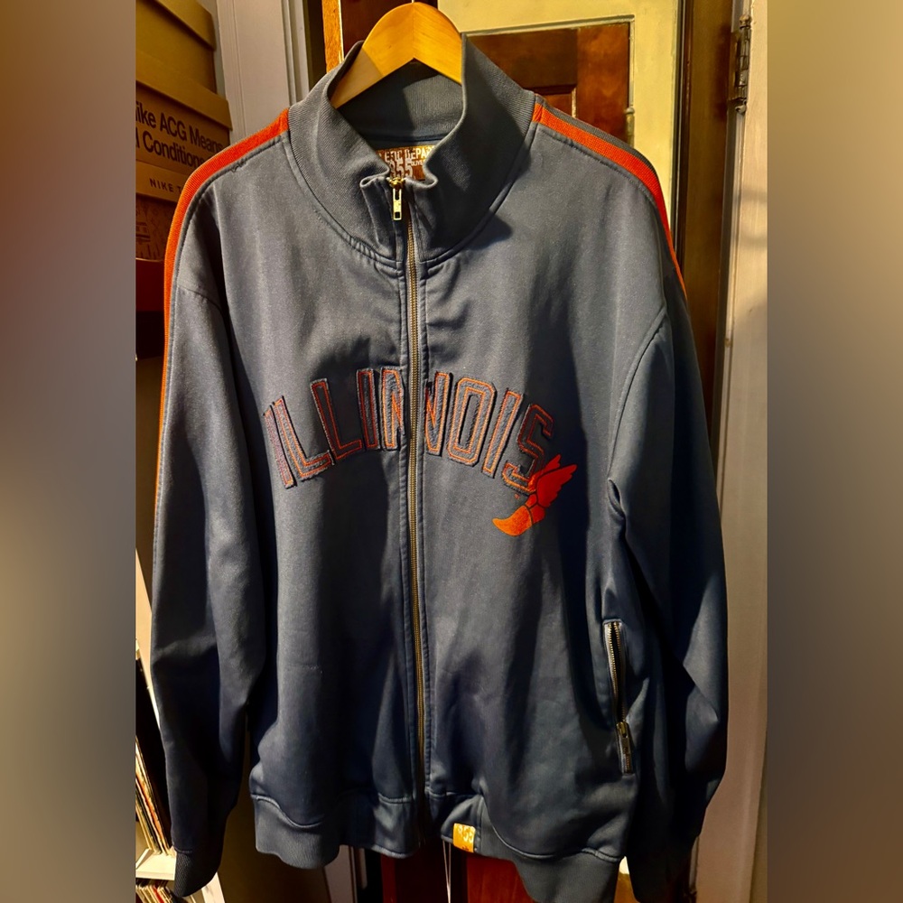 Nike Navy and Orange Illinois Bomber Jacket